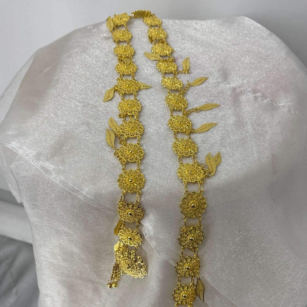 Asian Gold Floral Chain Belt Khmer